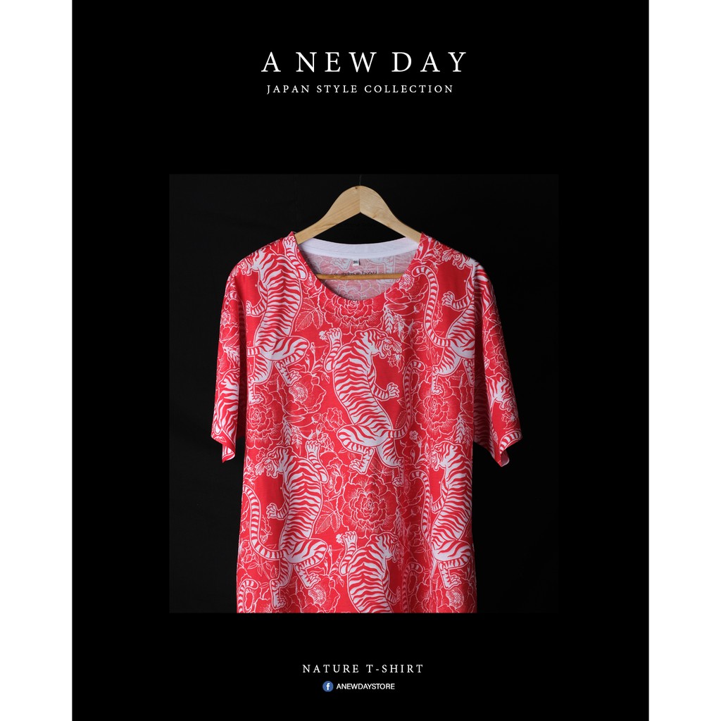 A NEW DAY 134  เสื้อญี่ปุ่นแนวลายสัก Tattoo ลาย เสือแดง Chinese Tiger ตรุษจีน