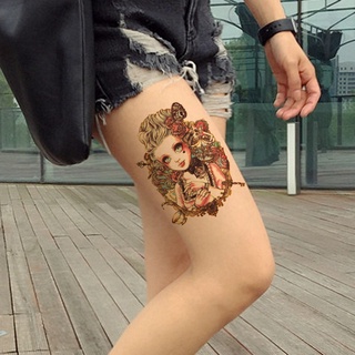 Tattoo sticker 21*15ซม.แผ่นใหญ่ แทททูชนิดลอกน้ำ ส่งไวเคอรี่