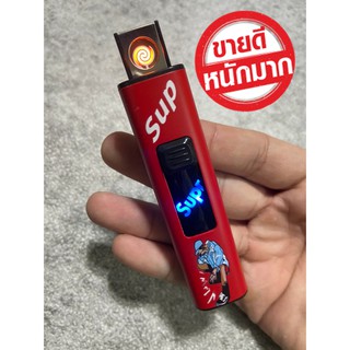 ไฟแช็คพาสม่าUSB ไฟแช็คสุพรีม ไฟแช็คสวย (สีแดง) ดีไซด์ใหม่ล่าสุด!!