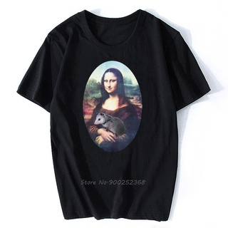 [100% Cotton] เสื้อยืดคอกลม ผ้าฝ้าย พิมพ์ลาย Mona Lisa Possum สําหรับผู้ชาย