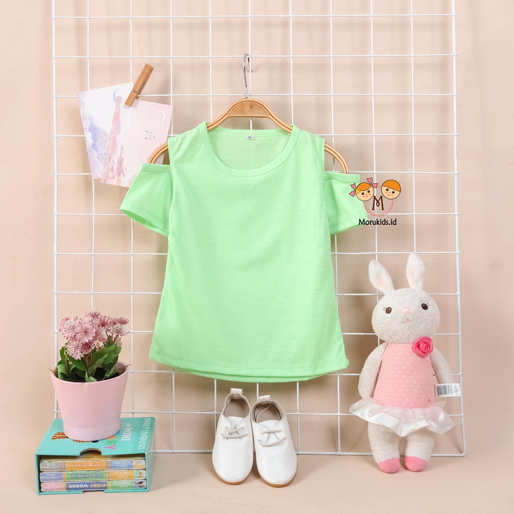 Hijau เสื้อยืด SABRINA สําหรับเด็กผู้หญิง 1-4 ปีสีเขียว TUFFLE TEE PLAIN SABRINA รุ่น GIRLS TOPS