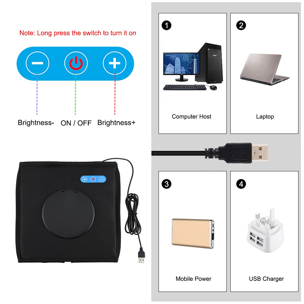 PULUZ 25CM กล่องไฟถ่ายภาพ กล่องถ่ายรูปสินค้า พร้อมไฟ LED ปรับไฟได้ พร้อมฉากหลัง12สี รูปที่ 3