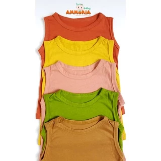 เสื้อกล้ามแขนกุด ผ้ายืด Cotton 10สี(แรกเกิด-7ขวบ)