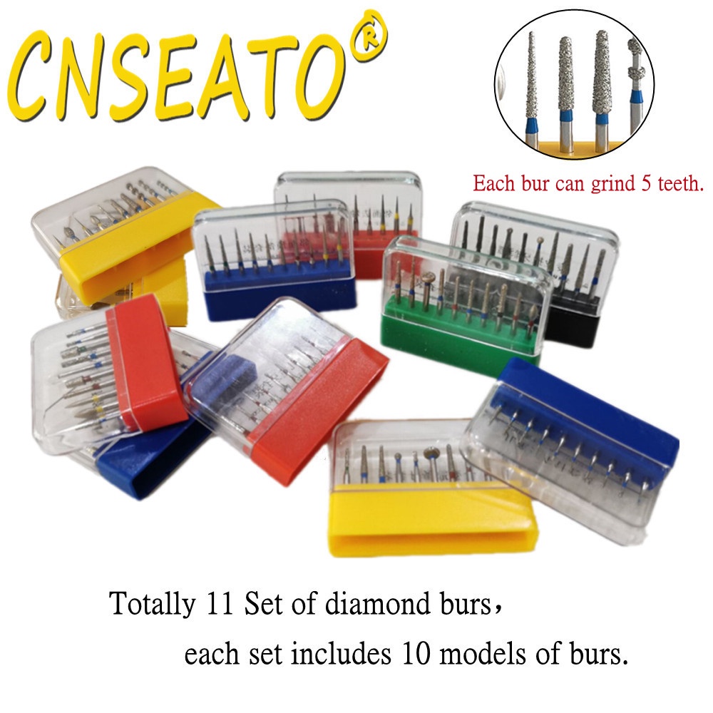 Dental Burs Diamond Set FG High Speed Bur Drill Polishing Tool