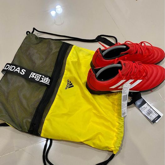 รองเท้าฟุตบอล Adidas COPA 20.3 Turf 100 ปุ่มหญ้าเทียม + กระเป๋าสะพายกระเป๋า Adidas 4ATHLTS gym bag