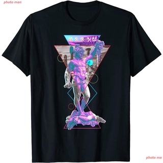 2022 ราศีกุมภ์ ผู้ชายและผู้หญิง กลุ่มดาว ผู้ชาย เสื้อยืด Perseus and Medusa Vaporwave Aesthetic 1980s Art Japanese T-Shi