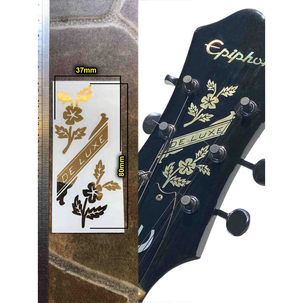 Mop Theme De Luxe ดอกไม้ Headstock กีตาร์สติกเกอร์ Stick Deluxe Les Paul กีตาร์อะคูสติกไฟฟ้า Semi Hollow กีตาร์ Lespaul Sg Gibson Epiphone Lp