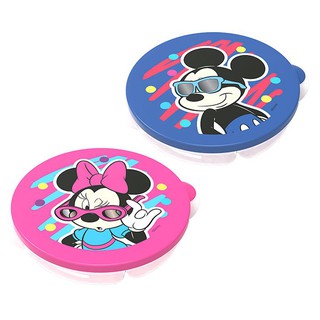 🔥HOT🔥 กล่องอาหาร 2 ช่อง ลายมิกกี้และมินนี่เมาส์ คละสี คละลาย 2-Compartment Lunch Box with Mickey&amp;Minnie Mouse Print Asso