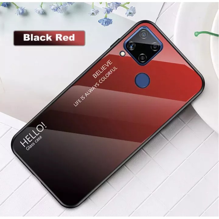 [ส่งจากไทย] Case Realme C12 / C15 เคสกระจกสองสี เคสเงาไล่สี ขอบนิ่ม เคสโทรศัพท์ เรียวมี case realme c12