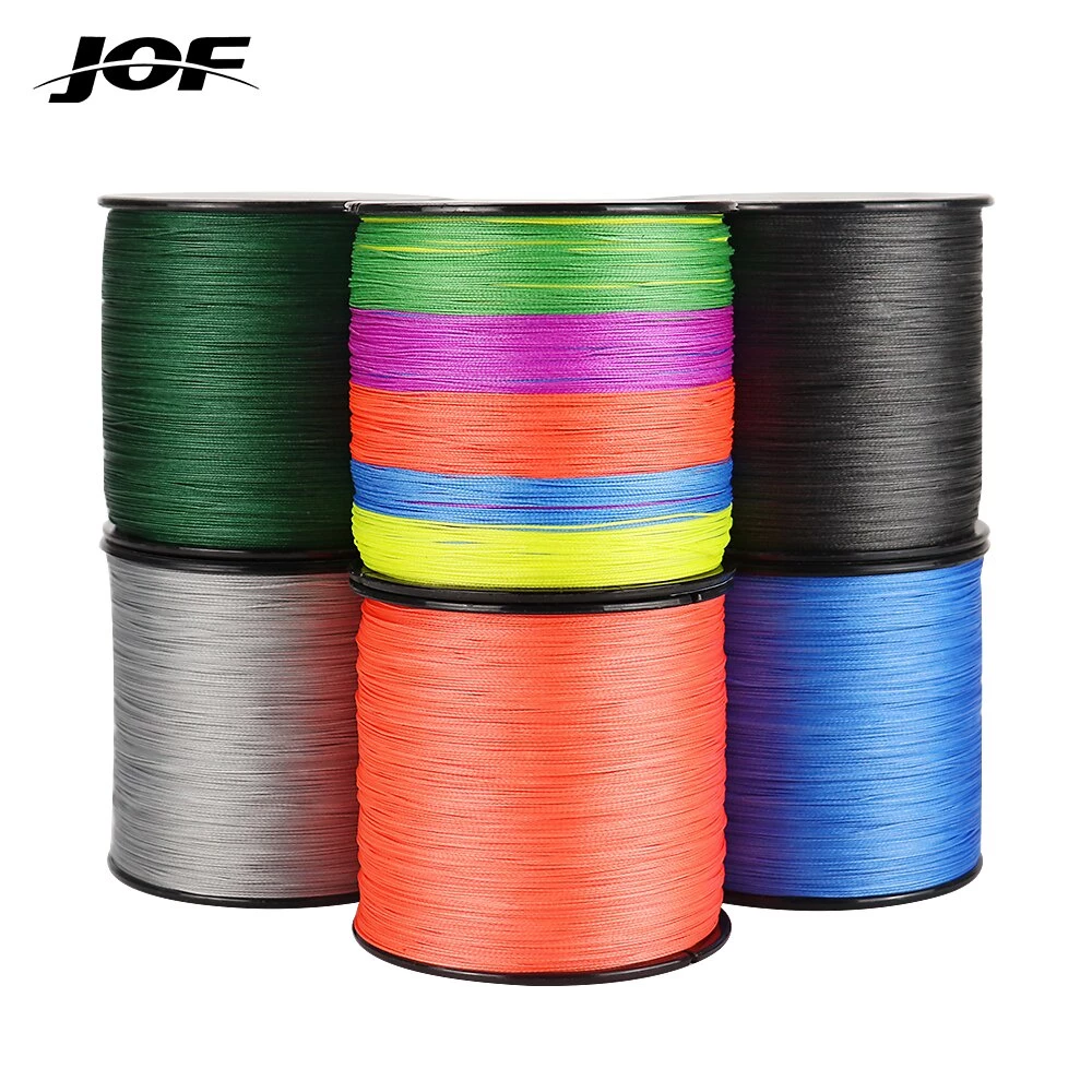 Jof สายเอ็นตกปลา แบบถัก PE 8-80LB 300 ม. 500 ม. 1000 ม. 4 เส้น