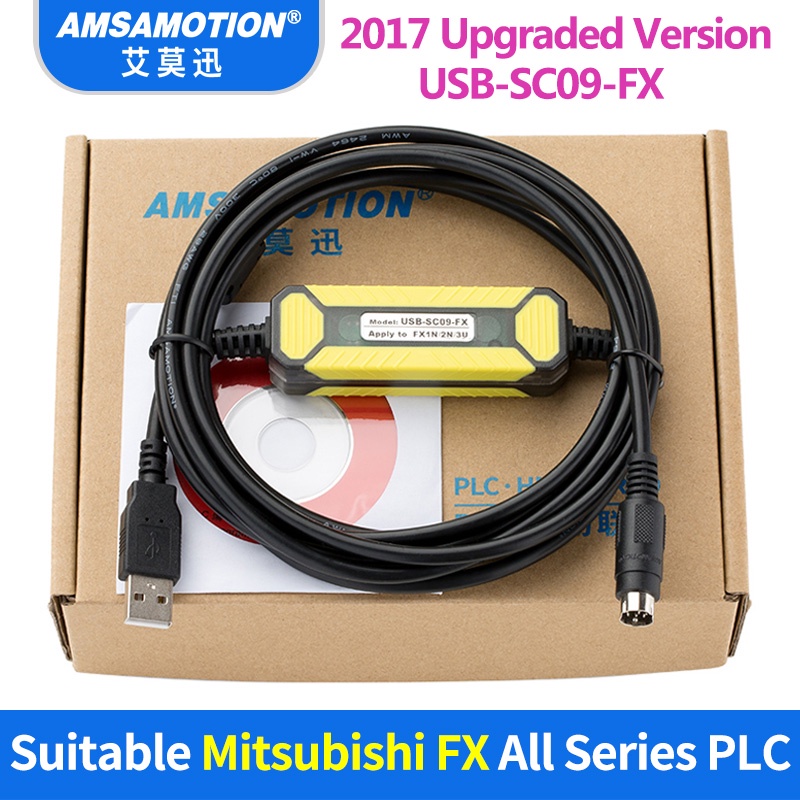 USB-SC09-FX สําหรับ Mitsubishi PLC สายการเขียนโปรแกรม FX-USB-AW ภูมิคุ้มกัน FX2N/FX1N/FX0/FX0N/FX0S/