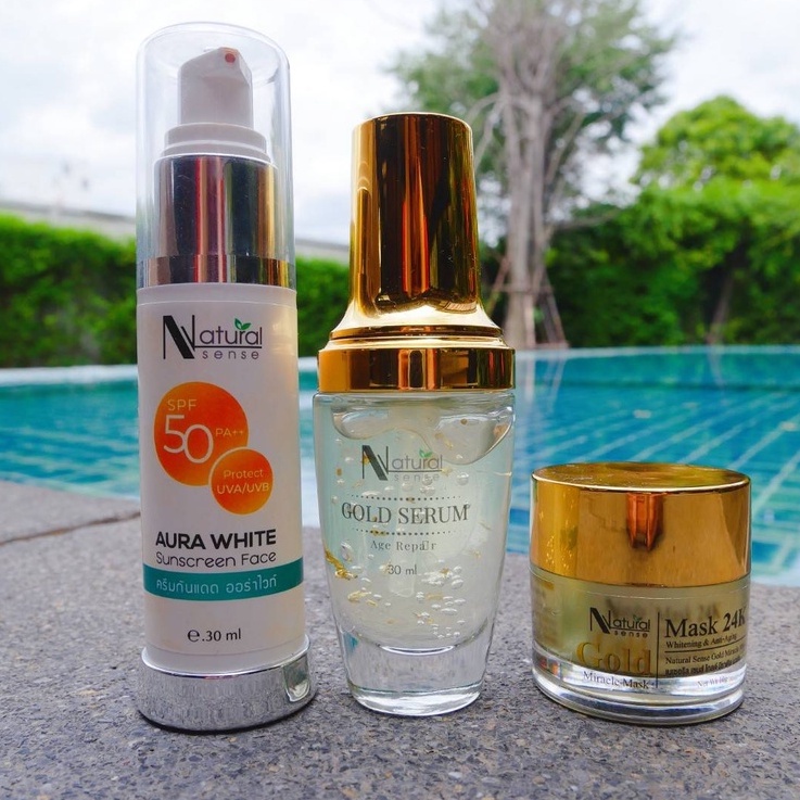 เซรั่มทองคำ24k ลดฝ้า ลดริ้วรอย ปรับผิวกระจ่างใส ผสมโสมเกาหลี (30ml) Gold Ginseng Serum Natural Sense ราคา ถูกที่สุด ดีลบีเคเค แกลเลอรีภาพที่ 5