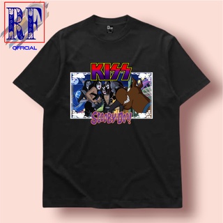 เสื้อยืดโอเวอร์ไซส์เสื้อยืด พิมพ์ลาย Kiss X SCOOBY DOO VINTAGE BAND | เสื้อยืดวง BAND | เสื้อผ้าเพื่อความสวยงาม สีขาวS-3