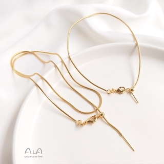 [Little Blu] สร้อยคอ สร้อยข้อมือ กระดูกงู ทองแดง 14K DIY