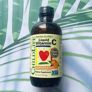 (ChildLife®) Essentials Liquid Vitamin C, Natural Orange Flavor 118 mLวิตามินซี แบบน้ำ สำหรับเด็ก รสส้ม