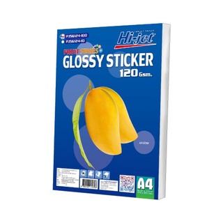 Hi-jet สติกเกอร์ผิวมัน Inkjet Fruit Series Glossy Sticker 120 แกรม A4 100 แผ่น