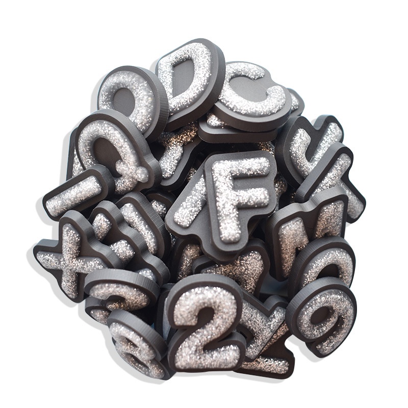 กระดุมสีเงิน ลายตัวอักษร A-Z DIY สําหรับ Croc Jibz Pins
