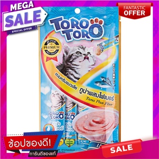 โทโรโทโร่ขนมครีมแมวเลียปลาทูน่าผสมไฟเบอร์ 15กรัม แพค 4 Torotoro Cat Licking Tuna Cream Snack with Fiber 15g. Pack 4