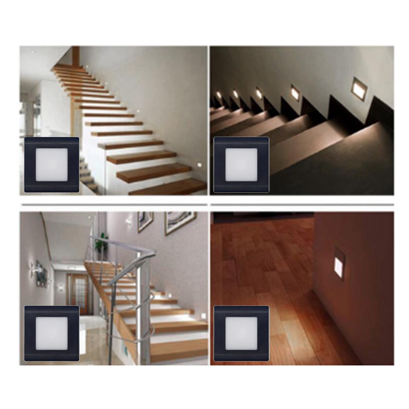Fashion Led Footlight Square Wall Light Lamp Stairs Step Corner Decor 1.5W 