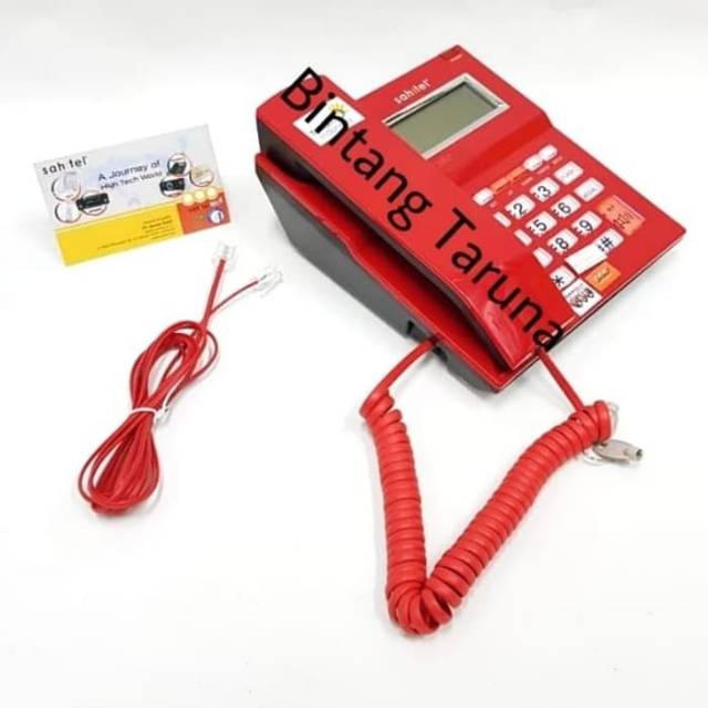 MERAH Sahtel S-52 โทรศัพท์แบบมีสาย โทรศัพท์ Sahitel S52 (สีแดง)