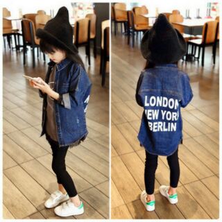 เสื้อคลุมตัวยาว ผ้ายีนส์ 