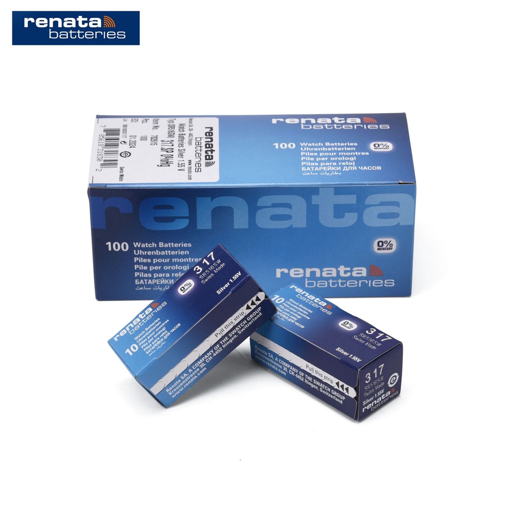 100Pcs/Lot Brand New Renata LONG LASTING 317 SR516SW SR62 D317 V317 Watch Battery Button Coin Cell S
