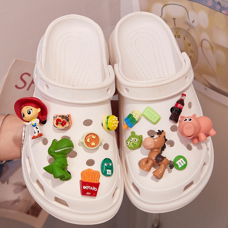 JIBBITZ cross charms ตัวติดรองเท้า ดอกไม้3D ตัวติดรองเท้า cross