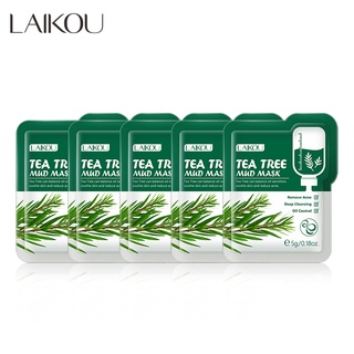 Laikou โคลนมาสก์โคลน ทําความสะอาดผิวหน้าอย่างล้ําลึก 5 กรัม * 5 ชิ้น.