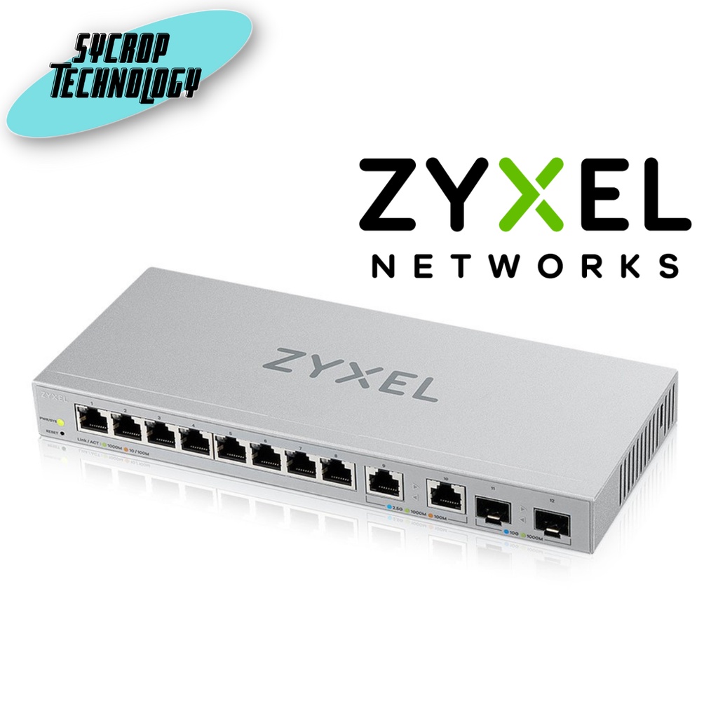Zyxel XGS1210-12 12-Port L2-Managed Multi-Gigabit Switch 2.5Gbps, 2 SFP+ ประกันศูนย์