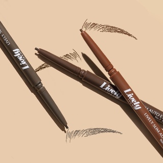 IPKN lively slim auto eyebrow ดินสอเขียนคิ้ว เส้นเล็ก กันน้ำ ติดทน นำเข้าจากเกาหลี