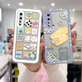 เคสแบบใส Realme C15 C21 C11 2021 C21Y C31 C35 C25 C20 C3 C12 C2 C25S 5 5S 5i C17 7i C1 C25Y C2 C3i 6i C20A realme Narzo 20 10 10A 20A 30A ลายการ์ตูนหมี ก้อนเมฆ หน้ายิ้ม เคสโทรศัพท์