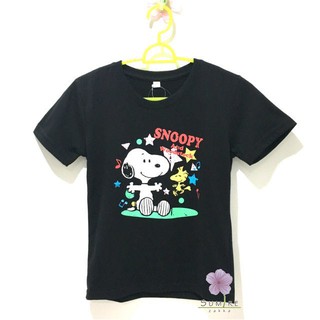 เสื้อยืดผ้าฝ้าย ‼️ขายขาดทุนทั้งร้าน‼️ เสื้อเด็ก snoopy ลาย Snoopy &amp; Woodstock สำหรับเด็กที่มีความสูง 140 ซม. เสื้อยืด Sn