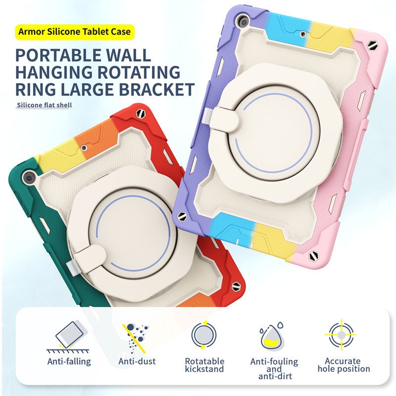 เคสแท็บเล็ต สําหรับ ไอแพด Air4/5 10.9 นิ้ว Pro 11 ipad 7/8/9th Generation 10.2 9.7 นิ้ว Gen 5/6th Air3 10.5 นิ้ว Mini 5/4 ป้องกันกรณี 360 องศาหมุนวงเล็บเด็กปลอดภัยกันกระแทก Case