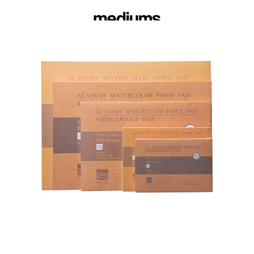 BAOHONG ACADEMY PAPER บล๊อคกระดาษสีน้ำ สมุดสีน้ำ เป่าหง กระดาษสีน้ำ 20 แผ่น 300 gms.