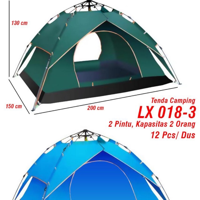 TENDA เต็นท์ตั้งแคมป์กลางแจ้งกันน้ําเปิดอัตโนมัติ (4 คน) ความเร็ว LX 018-3 ORIGINAL