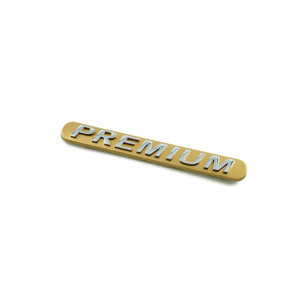 ป้ายโลโก้ PREMIUM พลาสติก ตัวหนังสือสีโครเมี่ยม พื้นสีทอง ขนาด 10.0X1.5 cm ติดตั้งด้วยเทปกาวสองหน้าด้านหลัง ราคา ถูกที่สุด ดีลบีเคเค แกลเลอรีภาพที่ 3