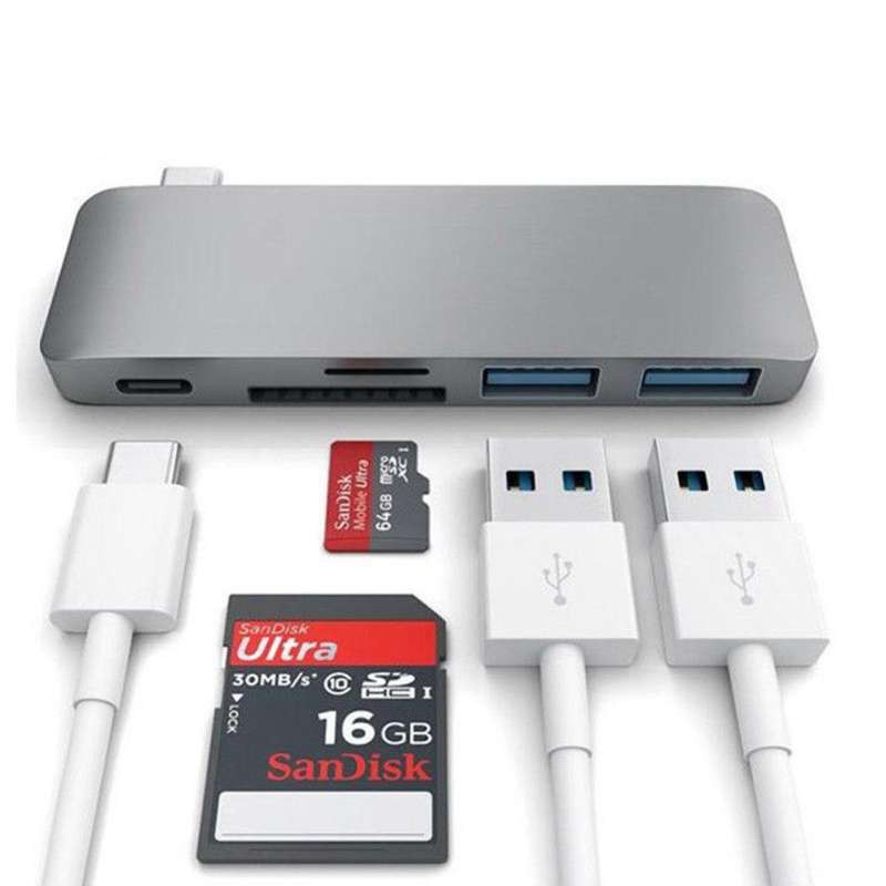 ลดราคา Type C USB 3.0 SD/TF Card Reader OTG Hub Combo for MacBook 12 Inch NEW #สินค้าเพิ่มเติม สายต่อจอ Monitor แปรงไฟฟ้า สายpower ac สาย HDMI