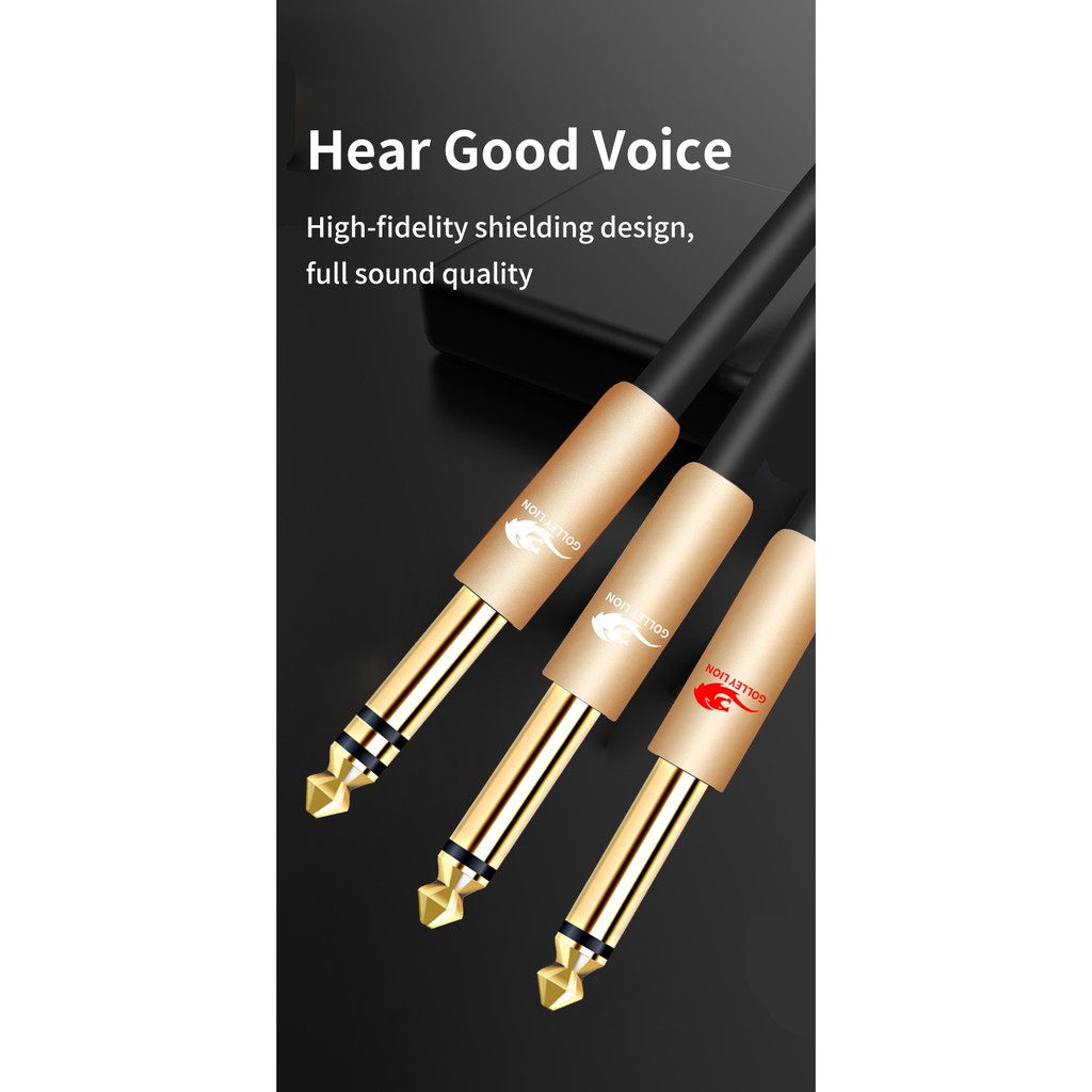 Golley LION 1/4 นิ้ว TRS สเตอริโอเป็น Dual 1/4 นิ้ว TS รูปที่ 2