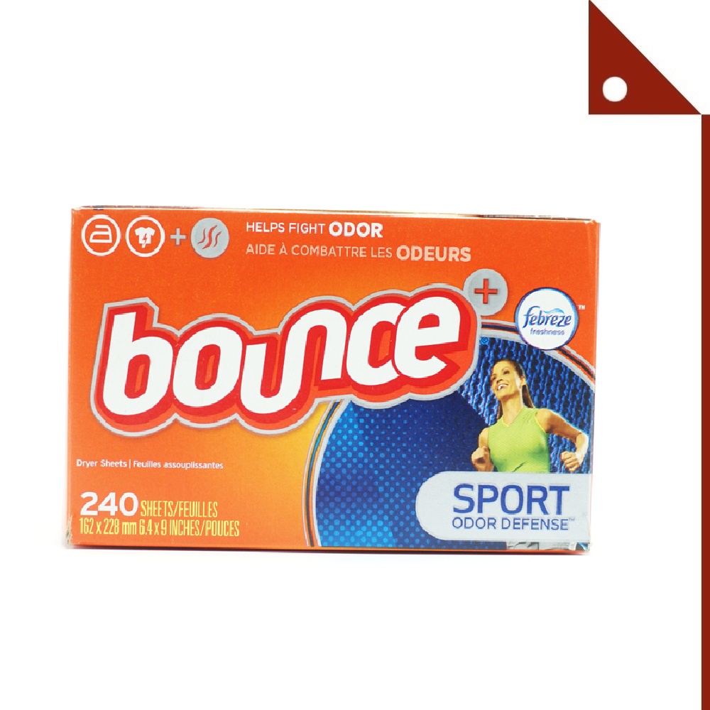 Bounce : BOU0005* แผ่นอบผ้า แผ่นปรับผ้านุ่ม Bounce Plus Febreze Sport Odor Defense Fabric Softener D