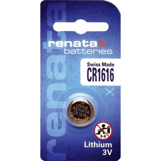 ถ่าน Renata CR1616 Lithium 3V  แพคเดี่ยว จำนวน 1ก้อน ของใหม่ ของแท้ Made in Switzerland