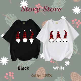 เสื้อยืด คริสต์มาส ลายตัวโนม 3 ตัว