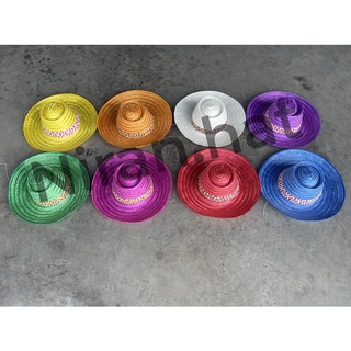 หมวกไนล่อนสีเส้นพลาสติกสานสีล้วน  By Niran.hat (4 นิ้ว)