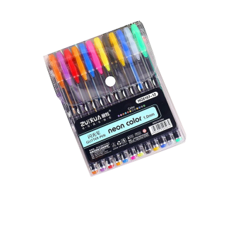 ปากกาสี12 สี 12 แท่ง ปากกาสีสะท้อนแสง มี12สี ปากกา ปากกา เครื่องเขียน อุปกรณ์การเรียน ปากกาเจล ปากกากากเพชร