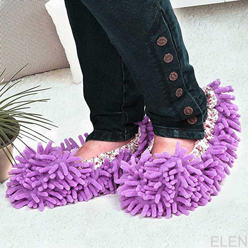 Washable Dust Mop Slipper Home Office Bathroom Kitchen Cleaner Floor Dusting Cleaning Foot Shoe Cover ELEN
