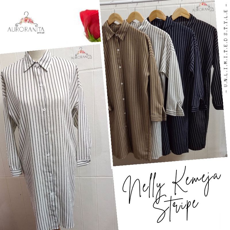 NELLY KEMEJA STRIPE (AURORNASI)