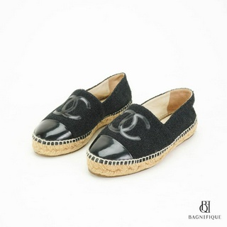 CHANEL ESPADRILLES 36 BLACK