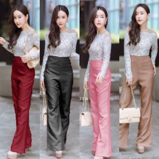 GN8001 **รบกวนสอบถามก่อนสั่งซื้อจ้า** Jumpsuit ชุดจั้มสูทต่อลูกไม้ โทนสีพื้นเรียบๆ