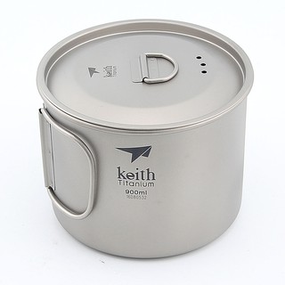 แก้วไทเทเนียมพร้อมฝาปิด ขนาด 900 ml Keith Ti3209