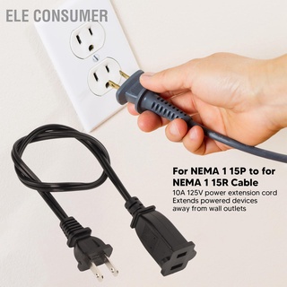 Ele สายเคเบิลต่อขยาย ปลั๊ก Us กันน้ํา 125V 19.7 นิ้ว สําหรับ Nema 1 15P To 15R 2 Prong