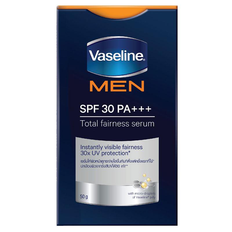 Vaseline Men SPF 30 PA+++ Total Fairness Serum วาสลีน เม็น เซรั่ม มอยส์เจอร์ไรเซอร์ เพื่อผิวหน้าผู้ชาย 50ml.